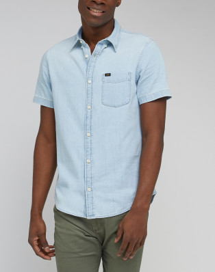 LEE BUTTON DOWN SS BLUE SKY